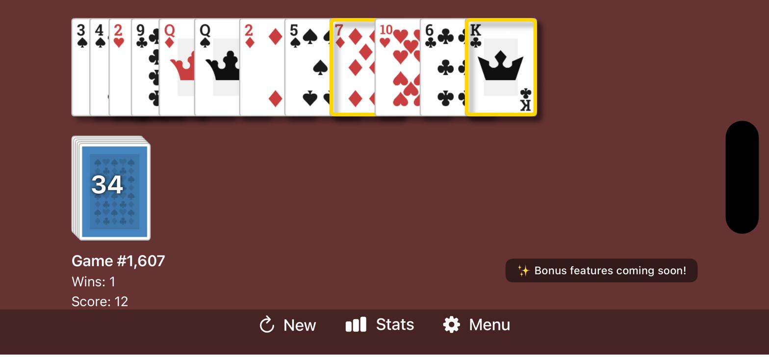Railroad! Solitaire gameplay